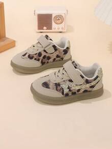 1 Pair Autumn New Girls Leopard Print Training Shoes Soft Sole Boys Sports Shoes - Beige - View 2