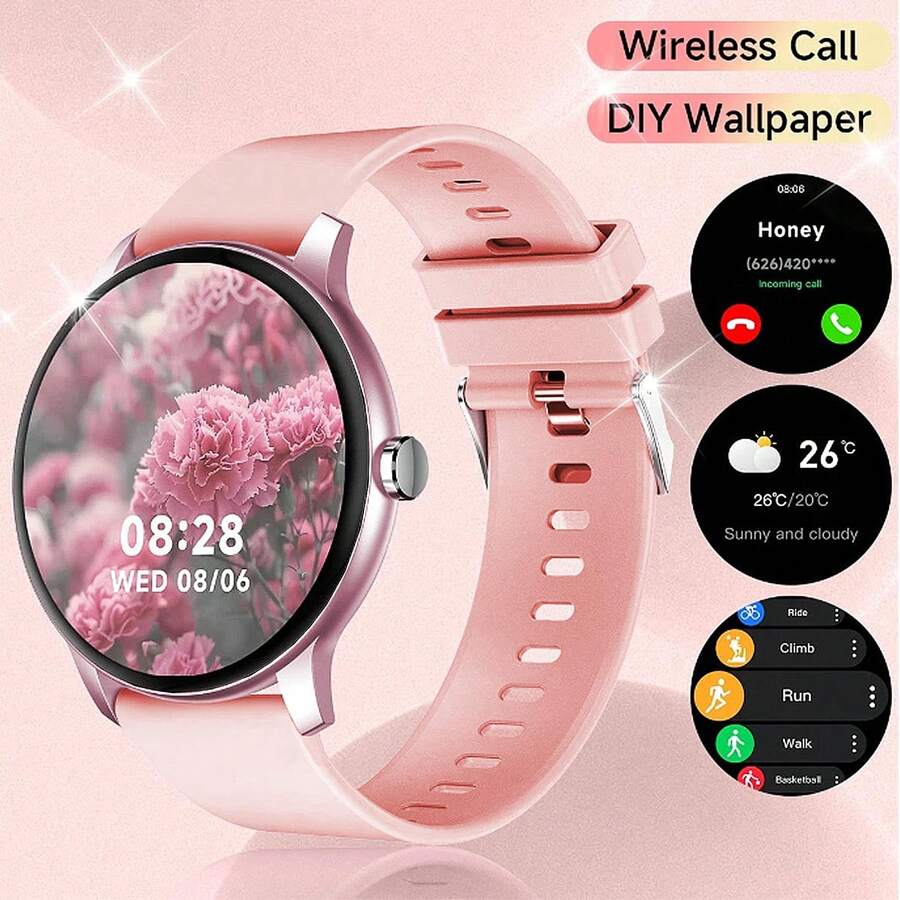 Smartwatch, Wireless Calling/Dialing, Multiple Sports Modes, Incoming Call Alert And Rejection, SMS Notification, Customizable Wallpaper, Compatible With IOS/Android - Multicolor - View 1