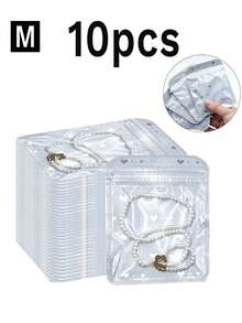 100/30/10 Clear Self-Sealing Jewelry Bags, Anti-Oxidation Jewelry Bags, Jewelry Zipper Bags, Dust-Proof Clear Jewelry Storage Bags, Clear Portable Jewelry Bags, For Convenient Jewelry Storage And Display. - Multicolor - View 7