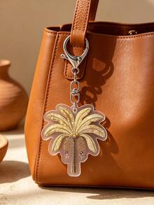 2d Acrylic Coconut Tree Keychain, Keychain, Middle Eastern, Arabic Exotic Style Pendant, Bag Hanging Birthday Gift, Ramadan, National Day - Multicolor - View 6