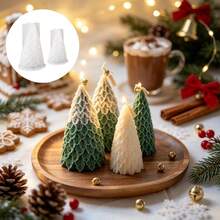 SILIKE LUFEI Set Cetakan Lilin Pohon Natal 2 Buah, Besar dan Kecil, Cetakan Silikon untuk Resin, Plaster, Lilin, Produk Aromaterapi, Pajangan Dekorasi Rumah - cetakan silikon - View 1
