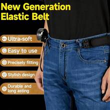 1pc Buckle‑Free Invisible Elastic Men's Belt With Tactical Metal Hook, Adjustable Stylish Waistband Fixation Accessory, Comfortable For Daily Commuting And Outdoor Use, Great Wearable Supply For Daily Outfit And Christmas Holiday Matching - Multicolor - View 4