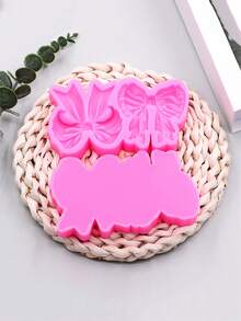 1pc Pink Liquid Silicone Bow Mold, Handmade DIY Chocolate Cake Decoration Baking Mold, Super Light Clay Making Mold, Resin Accessories Decoration Mold, Plaster Aromatherapy Tablet Making Mold - View 11