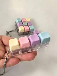 1pc Colorful Keyboard Keycap Keychain - Fun Adult Office Supplies, Interesting Office Decor, Unique Gift Choice. It's Also A Perfect Gift For Holidays, Birthdays, Christmas And Parties. Dorm Room Stuff, Back To School, Dorm Essentials (Suitable For Adults Only) - Multicolor - View 2