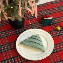 1/2/6pcs White Textured Fabric Napkins, Solid Color Foldable Shaped Cloth Napkins, French Country Christmas Party Home Dining Table Napkins - Multicolor - View 9