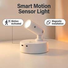 Rechargeable LED Spotlight Wall Light, Adjustable Beam Strong Light, USB Rechargeable Picture Light For Bedroom And Living Room, Indoor Wall Light With Adjustable 3 Color Modes, Modern Magnetic Reading Light - Multicolor - View 9