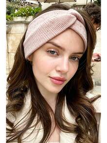 DUOJIAOYAN 1pc Autumn/Winter New Cross Gradient Dual-Color Patchwork Wide Elastic Hair Band, Sports Cold-Proof Warm Headband Accessory - Multicolor - View 10