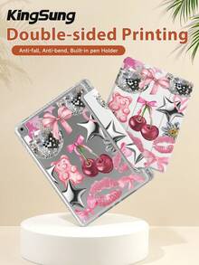Kingsung Y2K Pink Collage Pattern Acrylic Tablet Protective Case,Built-In Pen Slot, Compatible With Pad Mini6/Mini7/9.7/10.2/10.9/Pro 11,Pad Air 8(M4)2026(11-Inch),Pad 10 2022(10.9-Inch),Pad 11(A16) 2025(11-Inch) Etc Models. - Multicolor - View 4