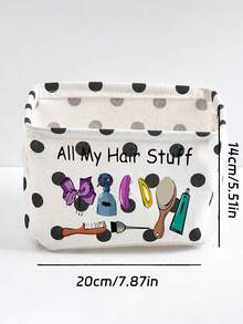 This Minimalist Fabric Desktop Storage Box Features Side Handles And Serves As An Organizer For Cosmetics And Hair Accessories, Or As A Container For Everyday Small Items; It Makes An Ideal Gift For Halloween Or Christmas. - Multicolor - View 11