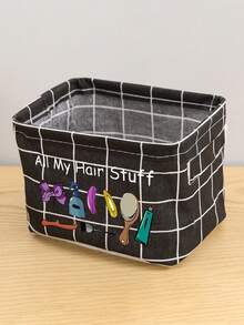 This Minimalist Fabric Desktop Storage Box Features Side Handles And Serves As An Organizer For Cosmetics And Hair Accessories, Or As A Container For Everyday Small Items; It Makes An Ideal Gift For Halloween Or Christmas. - Multicolor - View 12
