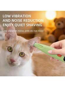 Electric Pet Clippers With LED Lighting (Suitable For Cats & Dogs) - Equipped With A Wide Blade Head For Gentle And Comfortable Trimming. Includes Charging Cable And Cleaning Brush. Battery Capacity: 500mAh. - View 6
