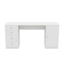 Desk Made Of Wood With 4 Drawers With Storage With Drawers White For Home Office And Study - White - View 8