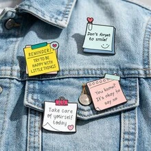 1/4 buah Bros Enamel Teks Inspiratif, Lencana Artistik Segar, Lencana Dekoratif Serbaguna Minimalis Gaya INS untuk Ransel, Cocok untuk Pemakaian Sehari-hari dan Hadiah untuk Teman! - MultiWarna - View 1
