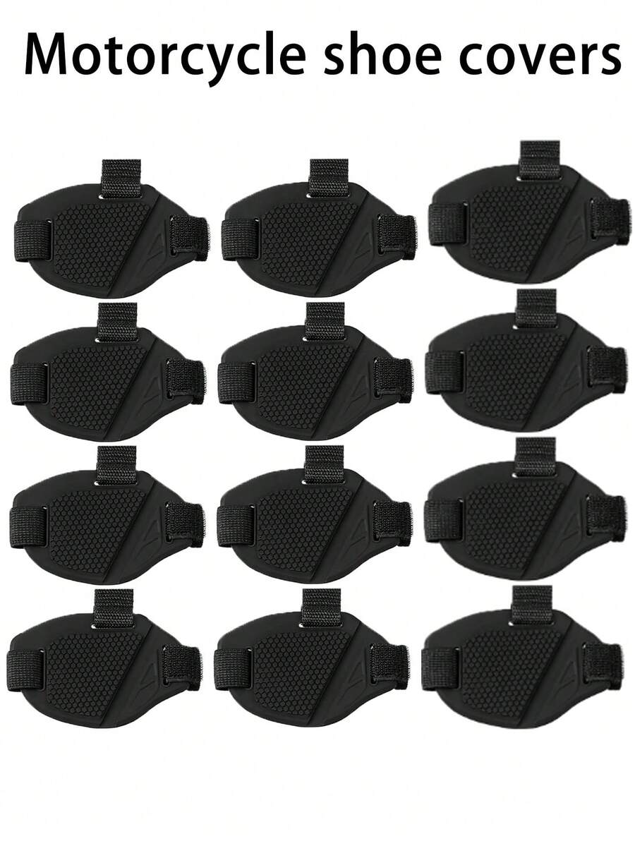 2pcs/Set Motorcycle Gear Shift Pad, Non-Slip Motorcycle Shoe Boot Cover Protective Gear, Adjustable Soft Boot Toe Protector Anti-Wear Shift Pad, Suitable For Most Adult Shoes (Black, Black & White, Black & Red) - Multicolor - View 1