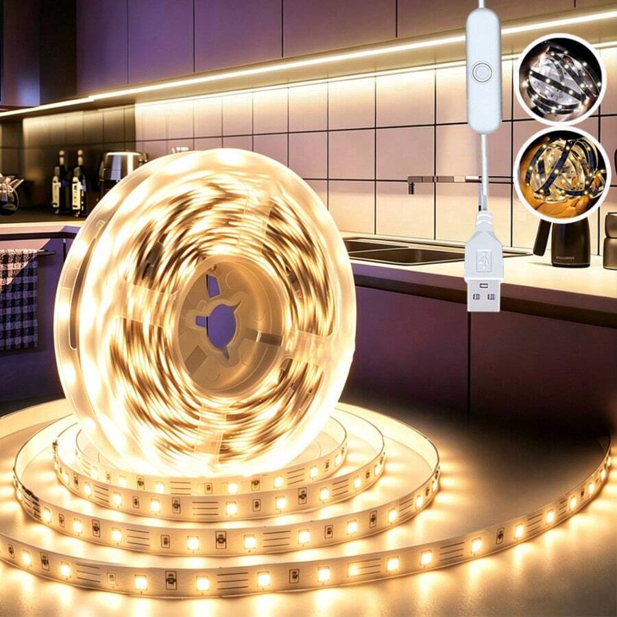 Acosh Neon Warm White LED Strip Lights, Dreamcolor With Button Control, USB Powered, Remote Controlled, For Bedroom, Home, Gaming Room, Party, TV, Wall Decor, Prom, Movie Theme
