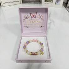 1件紫色蝴蝶串珠手鍊附禮盒，珠寶禮品，溫柔與愛 - 蝴蝶 - 查看 3