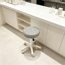 Vintoro Light Grey Height Adjustable Rolling Bar Stool, Swivel Salon Stool With Wheels, Multi-Purpose Mobile Work Stool, Comfortable Padded Seat Stool, Durable Rolling Seat Accessory, Smooth Rotating Design, Convenient Height Adjustment - Light Grey - View 11
