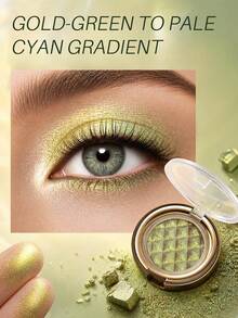 CHARMACY High-Shine Multichrome Eyeshadow 1pc Single Sparkly Diamond Dust Y2K Grid Pattern Clear Dome Compact Radiant Glow Crease-Proof Eye Glitter Pigment For Halloween Festival Rave Costumes - 01 - View 2