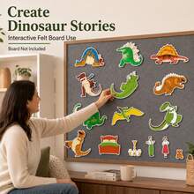 Quixorblex 1 Set Dinosaur Goodnight Felt Story , Storytelling Props, Educational Teaching Aid, Bedtime Learning Tool, Role Play & Classroom Learning Supplies - Multicolor - View 5
