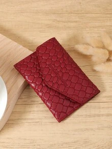 Fashionable Envelope Style Card Bag,Lightweight Portable Cash, Credit Card, Coin Card Bag, Suitable For Outdoor, Travel, And Back To School - Burgundy - View 3