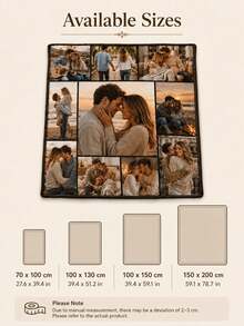 Personalized Custom Photo Flannel Blanket, 280g Soft Photo Collage Throw With Multiple Pictures, Cozy Custom Memory Blanket For Couple Or Family, Anniversary, Wedding, Birthday, Sofa Bedroom Decor And Meaningful Gift - Multicolor - View 5