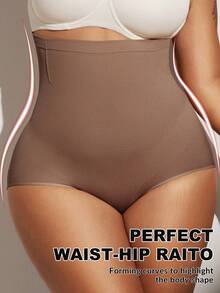 1pc Women's High Waist Seamless Shapewear, Strong Tummy Control And Butt Lifting, Plus Size - Dusty Purple - View 6