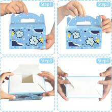 Blue Paw Goodie Boxs Birthday Party Supplies Blue Party Favor Candy Boxs Birthday Decorations Gift Boxes - Style 1 - View 3