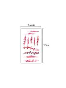 30Sheet Halloween Fake Wound Tattoo Stickers, Realistic, Scar, Stitch Temporary Tattoos For Cosplay Zombie Party Decor - Multicolor - View 5