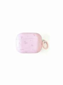 1pc Pink Early Spring Blue Floral + Round Ring Earphone Case Compatible With Apple For AirPodsPro3 Case/For AirPodsPro2 Case/For AirPods4 Case/For AirPods3 Case/For AirPods2 Case/Fashionable Women's Earphone Case/Minimalist Earphone Case - Pink - View 11