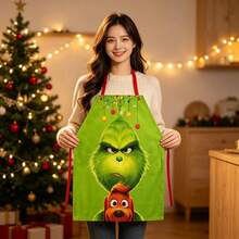 The Grinch 1pc New Christmas Apron Santa Claus Style Apron Christmas Atmosphere Practical - Multicolor - View 2