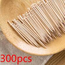 300pcs Cocktail Picks, Portable Thin Toothpicks, Food Picks, Suitable For Cocktails, Party Snacks, Outdoor Food Forks, Fruit Picks, Length 2.65 Inches/6.5 Cm - Natural Wood Color - View 9