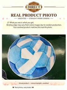 1pc 2026 New - Blue & White Football Round Washable Fluffy Carpet - Soft Bedroom, Living Room, Study, Children's Room Decorative Carpet, Perfect For Daily Home, Holiday, Party, Decorative Carpet, Bedroom Decor, Small Carpet, Carpet, Home Decor, Living Room Carpet, Living Room Small Carpet, Bedroom Carpet, Living Room Home Decor - Multicolor - View 8