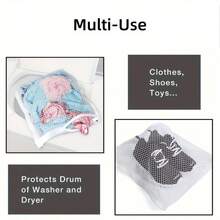 1 Buah Set Pengering Sepatu Pintar & Tas Cucian dengan Karet Elastis, Untuk Sepatu, Pakaian & Cucian - Putih - View 9