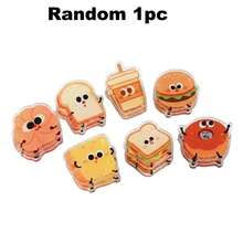 7/1pc Set Cute Cartoon Food Pattern Bag Sealing Clips, Acrylic Material Tight Sealing Reusable For Kitchen Pantry Snack Storage Household Food Keeping Food Bag Clip Snack Bag Sealer Kitchen Storage Accessory - Multicolor - View 11