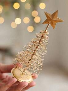 Artistic Christmas Tree Decoration, Gold Christmas Tree Tabletop Decor, Star Tree Topper, Iron Five-Pointed Star Decoration, Shiny Holiday Decor, Nordic Creative Mini Christmas Decoration, Suitable For Christmas Home Decor, Christmas Party Decoration - one-size - View 7