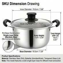 Panci Sup Minimalis Jepang 20cm (1 buah) Panci Gaya Modern Stainless Steel Premium, 7,87 Inci, Pegangan Tahan Panas, Aman untuk Mesin Cuci Piring, Multifungsi, Penggunaan Dapur Sehari-hari, Perak - View 9