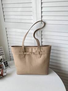 Large Capacity Handbag For Women, New Fashion Versatile Commuter Shoulder Tote Bag - Khaki - View 8
