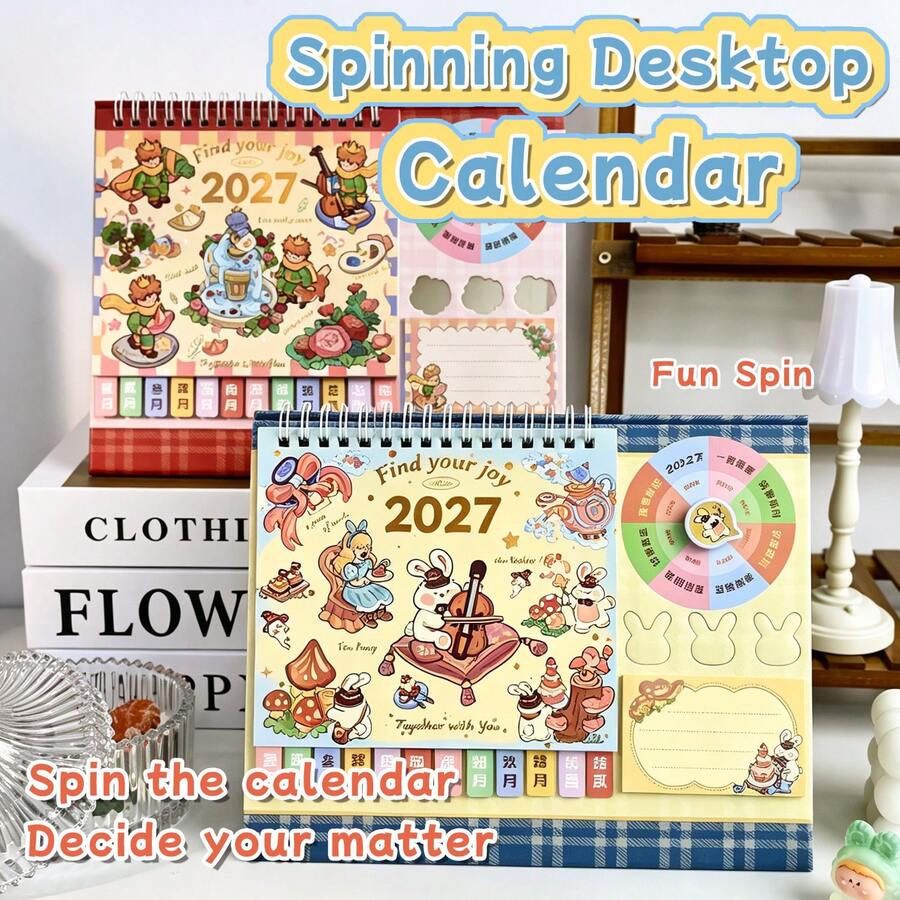 Senyou Desk Calendar,DIY Desktop Ornament,Home Calendar,Office Schedule Planner,Desk Check‑In Planner,Creative Desktop Deco - Apple Puppy - View 1