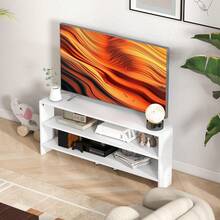 2026 NEW : Corner TV Stand, Modern TV Unit 47 Inch Television White - White - View 7