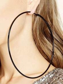 1pair Sexy Exaggerated Extra Large Hoop Earrings For Women, Party & Daily Punk Style Accessory - Silver - View 9