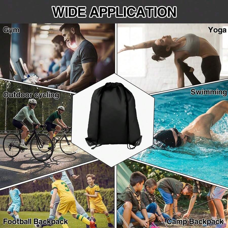 1/5/7pcs Drawstring Backpack, Nylon Sports Bag, Drawstring Bag, Suitable For Travel, Yoga, Fitness, Outdoor Camping, Hiking - Multicolor - View 1