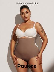 1pc Women's High Waist Seamless Shapewear, Strong Tummy Control And Butt Lifting, Plus Size - Dusty Purple - View 9