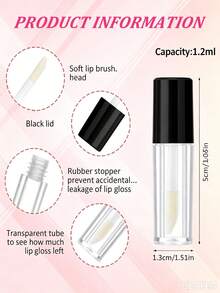 12/8/5pcs Mini Mouth Red Lip Glaze Bottle, 1.2ml Transparent Lipstick Container, Reusable, Suitable For Filling All Kinds Of Lip Gloss, Lipstick Tube Containers, Makeup Tools, Sub Bottled Travel Necessities - Multicolor - View 7