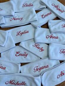 Custom Personalized Spa Headbands-Customizable With Names. Fluffy, Custom Headbands Perfect For Bridesmaids, Sleepovers, Bachelorette Parties - Multicolor - View 9