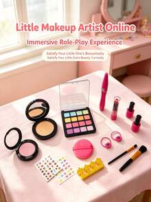 Children Girls Pretend Play Makeup Set Princess Bag Makeup Toys Holiday Gift, Not Real Cosmetics - Multicolor - View 2