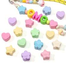 5/10pcs Minimalist Acrylic Beads, Star, Heart, Petal Shapes, Suitable For DIY Phone Charms, Keychains, Jewelry Accessories, Holiday Gifts - Multicolor - View 3