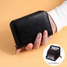 New Women's Card Holder Wallet With Multiple Card Slots, Large Capacity Bank Card Sleeve, Driving License Holder, Zippered Ultra-Thin Coin Purse - Multicolor - View 1
