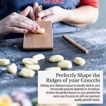 Complete 6 Pcs Pasta Making Tool Set Includes Two Ravioli Stamp Maker Cutter And Roller Wheel Set, Two Pasta Rolling Pins, Gnocchi Board By - Beech - View 7