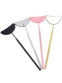 1pc Crescent Shaped Eyelash Extension Inspection Mirror Stainless Steel - Multicolor - View 3