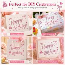 Happy Birthday Shiny Rhinestone Letter Stickers, Sparkling Crystal Gem Stickers, DIY Handmade Art Stickers, Suitable For Baby Shower Party Decoration - Multicolor - View 2